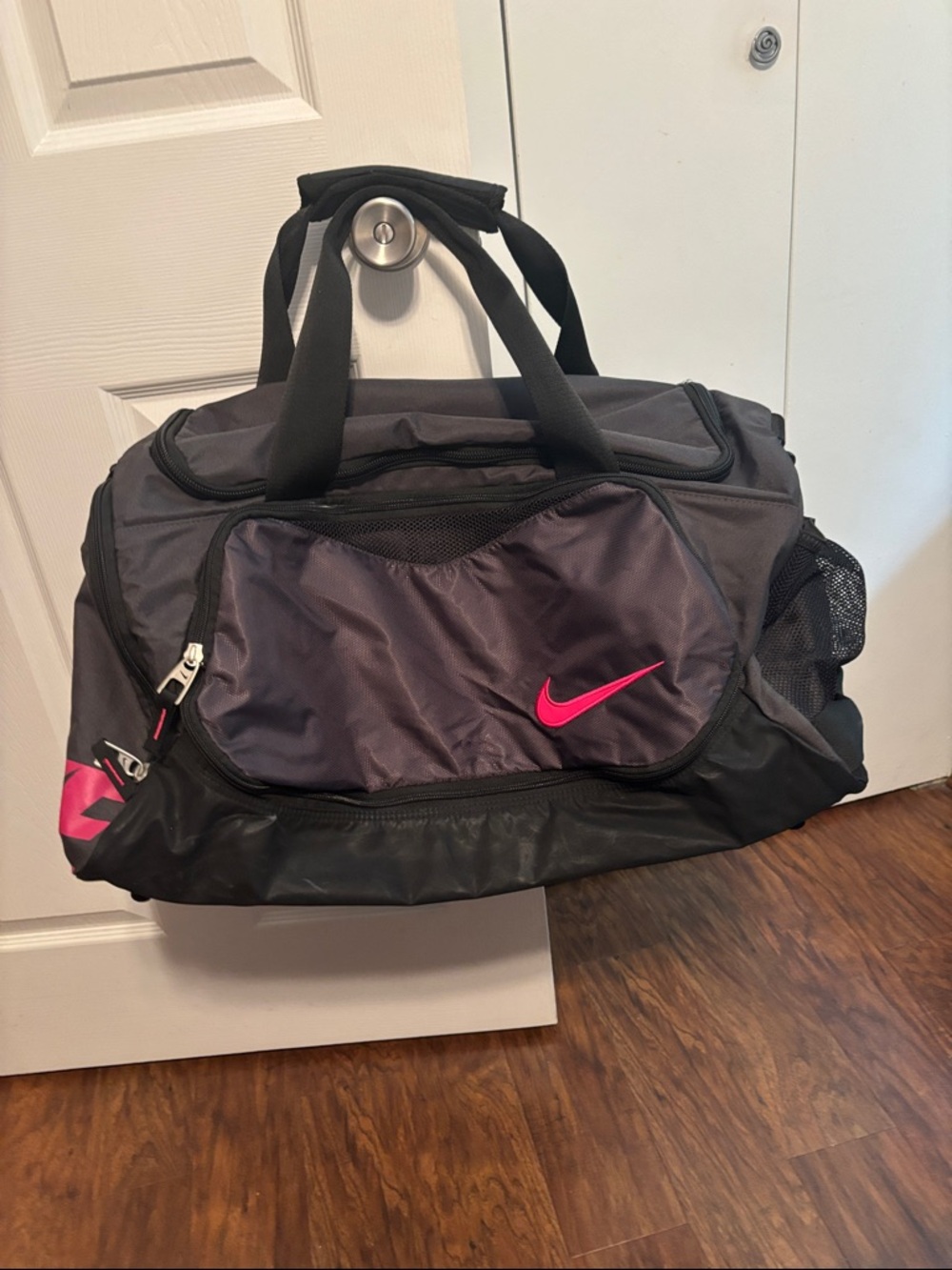 Nike gym bag, Black with Pink Swoosh